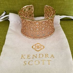 Kendra Scott- filigree medallion cuff bracelet- yellow and rose gold